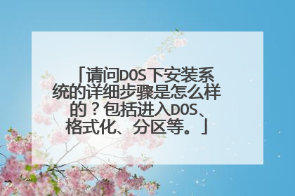 请问DOS下安装系统的详细步骤是怎么样的?包括进入DOS、格式化、分区等。