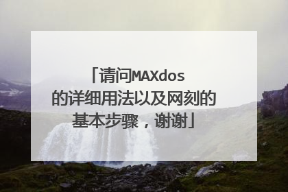 请问MAXdos 的详细用法以及网刻的基本步骤,谢谢