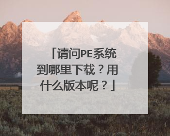 请问PE系统到哪里下载?用什么版本呢?