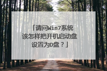 请问Win7系统该怎样把开机启动盘设置为D盘?