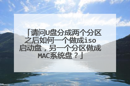 请问U盘分成两个分区之后如何一个做成iso启动盘,另一个分区做成MAC系统盘?
