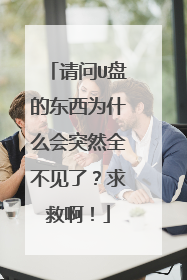 请问U盘的东西为什么会突然全不见了?求救啊!