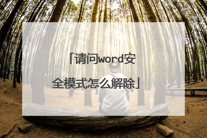 请问word安全模式怎么解除