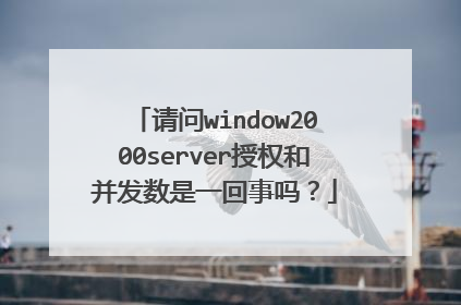 请问window2000server授权和并发数是一回事吗?
