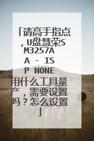 请高手指点,U盘慧荣SM3257AA - ISP NONE用什么工具量产,需要设置吗?怎么设置