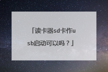 读卡器sd卡作usb启动可以吗？
