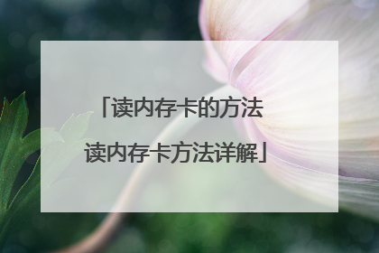 读内存卡的方法 读内存卡方法详解