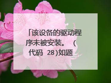 该设备的驱动程序未被安装。 (代码 28)如题 谢谢了