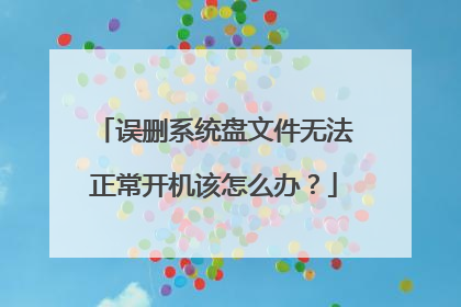 误删系统盘文件无法正常开机该怎么办?