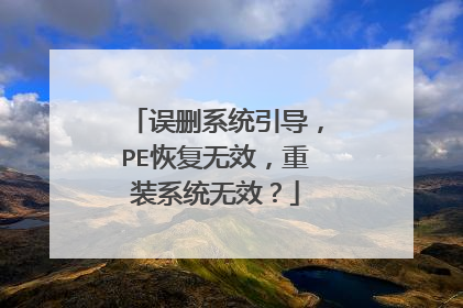 误删系统引导,PE恢复无效,重装系统无效?