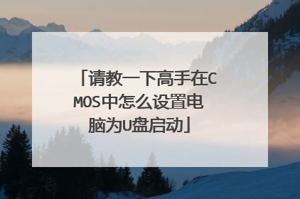 请教一下高手在CMOS中怎么设置电脑为U盘启动