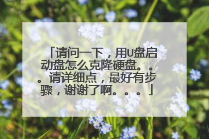请问一下，用U盘启动盘怎么克隆硬盘。。。请详细点，最好有步骤，谢谢了啊。。。