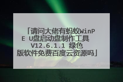 请问大佬有蚂蚁WinPE U盘启动盘制作工具 V12.6.1.1 绿色版软件免费百度云资源吗