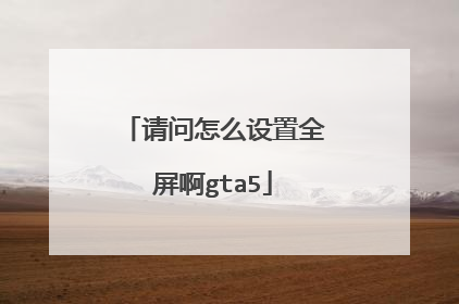 请问怎么设置全屏啊gta5