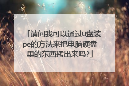 请问我可以通过U盘装pe的方法来把电脑硬盘里的东西拷出来吗?