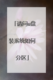 请问u盘装系统如何分区