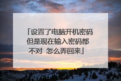 设置了电脑开机密码 但是现在输入密码都不对 怎么弄回来