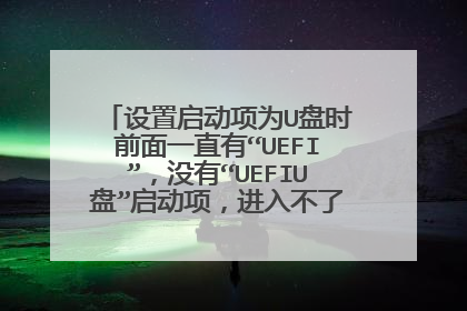 设置启动项为U盘时前面一直有“UEFI”,没有“UEFIU盘”启动项,进入不了U盘启动怎么办?