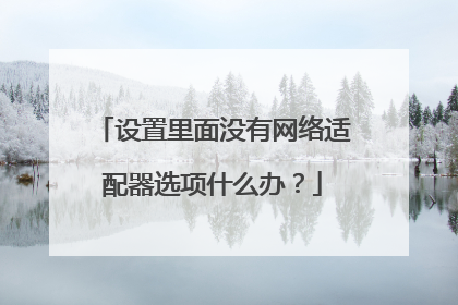 设置里面没有网络适配器选项什么办?