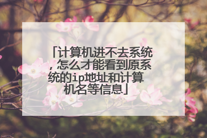 计算机进不去系统,怎么才能看到原系统的ip地址和计算机名等信息