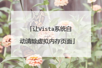 让Vista系统自动清除虚拟内存页面