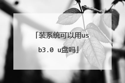装系统可以用usb3.0 u盘吗
