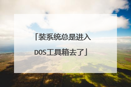 装系统总是进入 DOS工具箱去了
