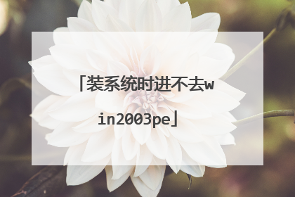 装系统时进不去win2003pe