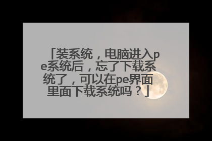 装系统，电脑进入pe系统后，忘了下载系统了，可以在pe界面里面下载系统吗？