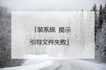 装系统 提示引导文件失败
