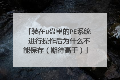 装在u盘里的PE系统 进行操作后为什么不能保存(期待高手)
