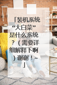 装机系统“大白菜”是什么系统?(需要详细解释下啊)谢谢!~