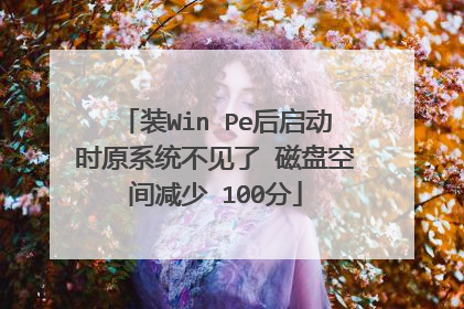 装Win Pe后启动时原系统不见了 磁盘空间减少 100分