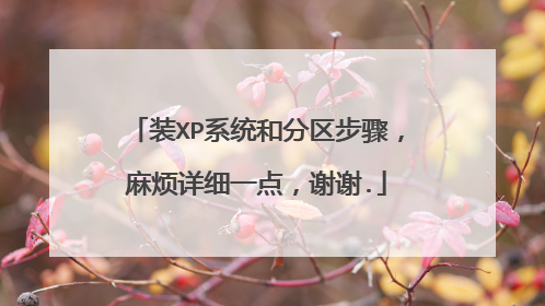 装XP系统和分区步骤,麻烦详细一点,谢谢.