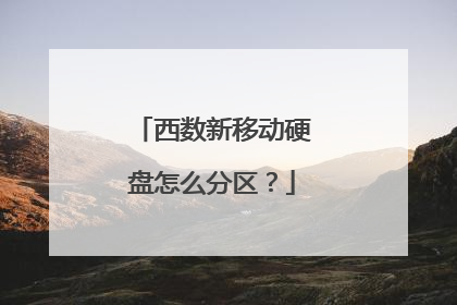 西数新移动硬盘怎么分区?
