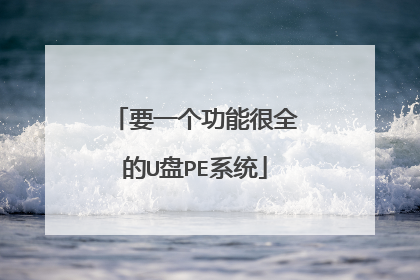 要一个功能很全的U盘PE系统
