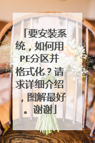 要安装系统,如何用PE分区并格式化?请求详细介绍,图解最好。谢谢