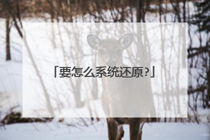 要怎么系统还原?