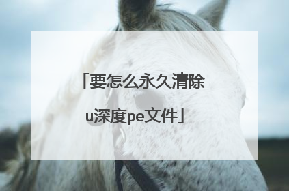要怎么永久清除u深度pe文件