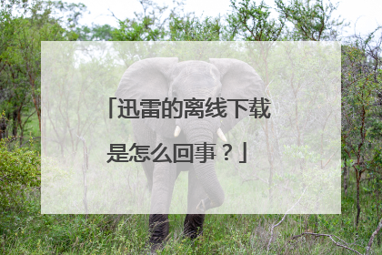 迅雷的离线下载是怎么回事?