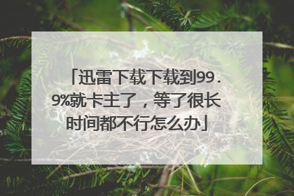迅雷下载下载到99.9%就卡主了,等了很长时间都不行怎么办