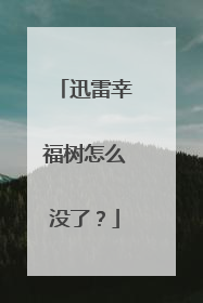 迅雷幸福树怎么没了?