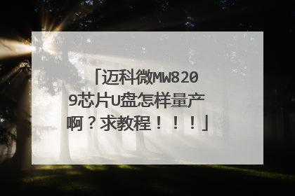 迈科微MW8209芯片U盘怎样量产啊?求教程!!!