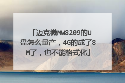 迈克微MW8209的U盘怎么量产,4G的成了8M了,也不能格式化