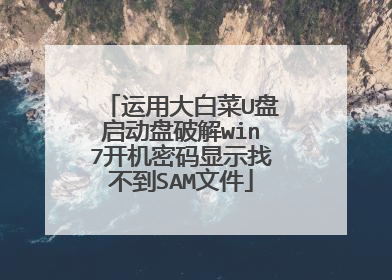 运用大白菜U盘启动盘破解win7开机密码显示找不到SAM文件