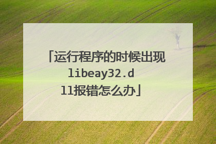 运行程序的时候出现libeay32.dll报错怎么办