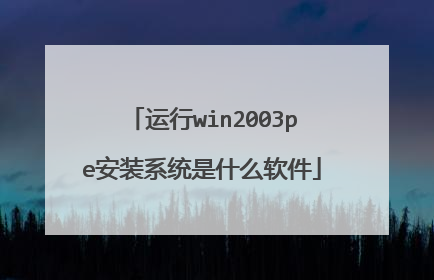 运行win2003pe安装系统是什么软件
