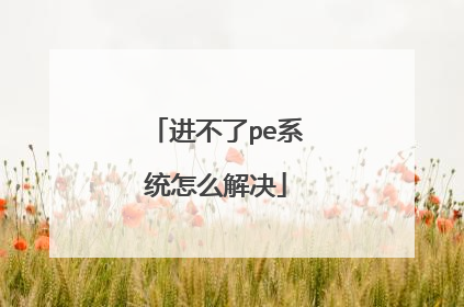 进不了pe系统怎么解决