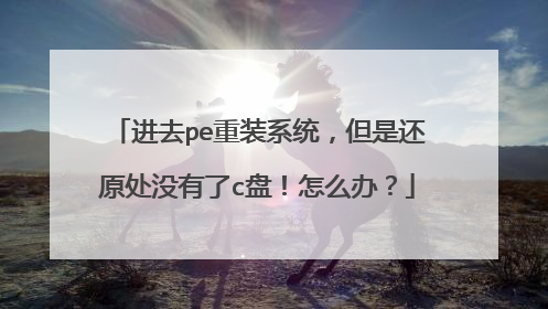 进去pe重装系统，但是还原处没有了c盘！怎么办？