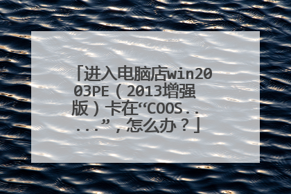 进入电脑店win2003PE(2013增强版)卡在“COOS.....”,怎么办?